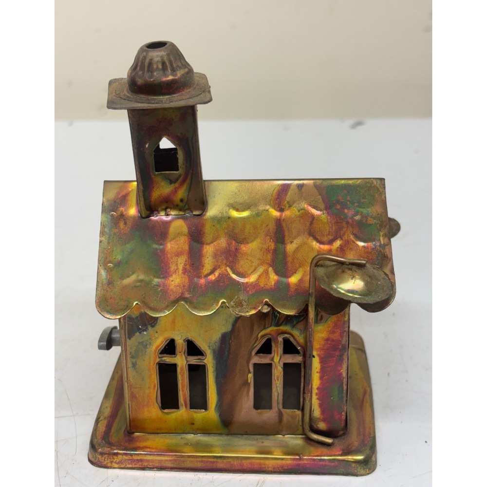 Berkeley Designs Copper Metal Church Music Box Amazing Grace Iridescent Vintage